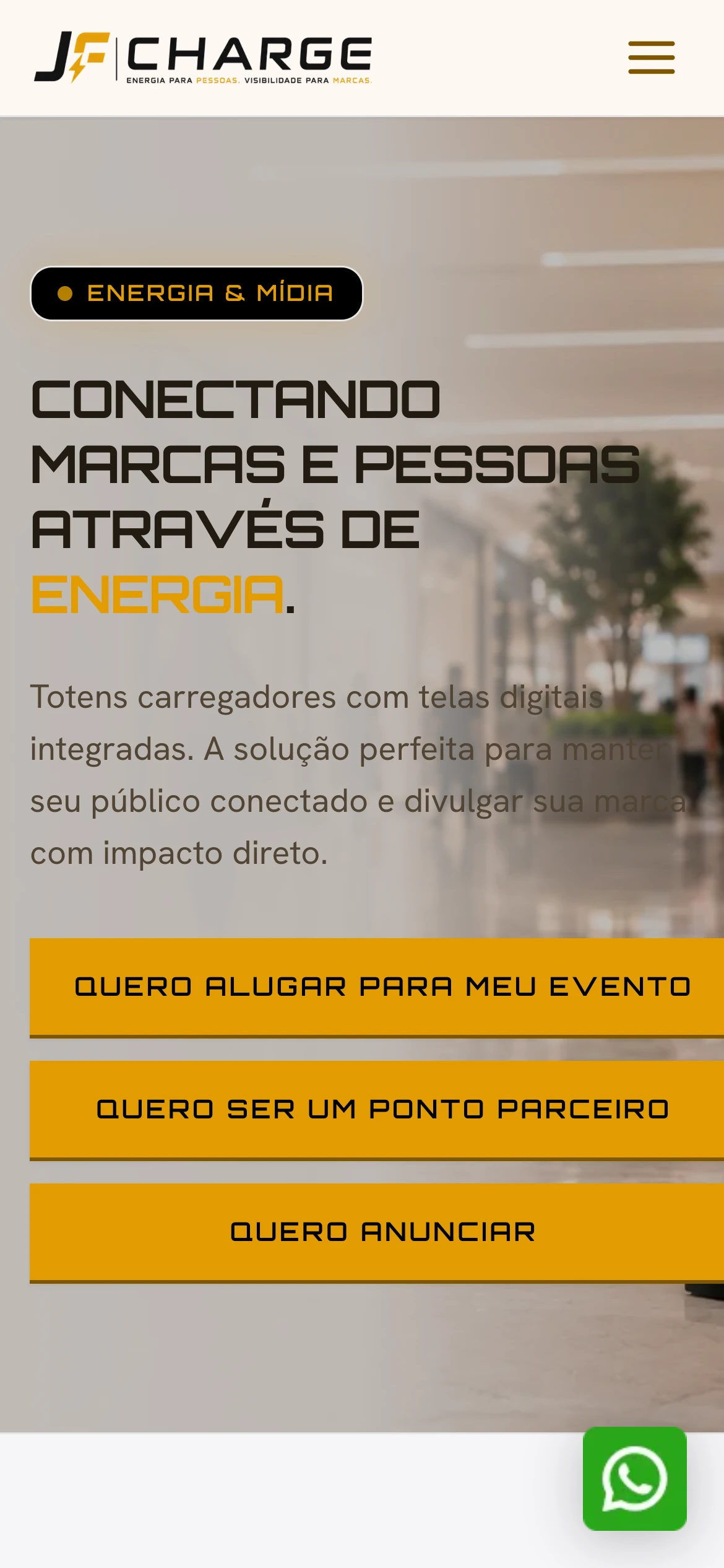 Experiência mobile vertical adaptada para telas de smartphones